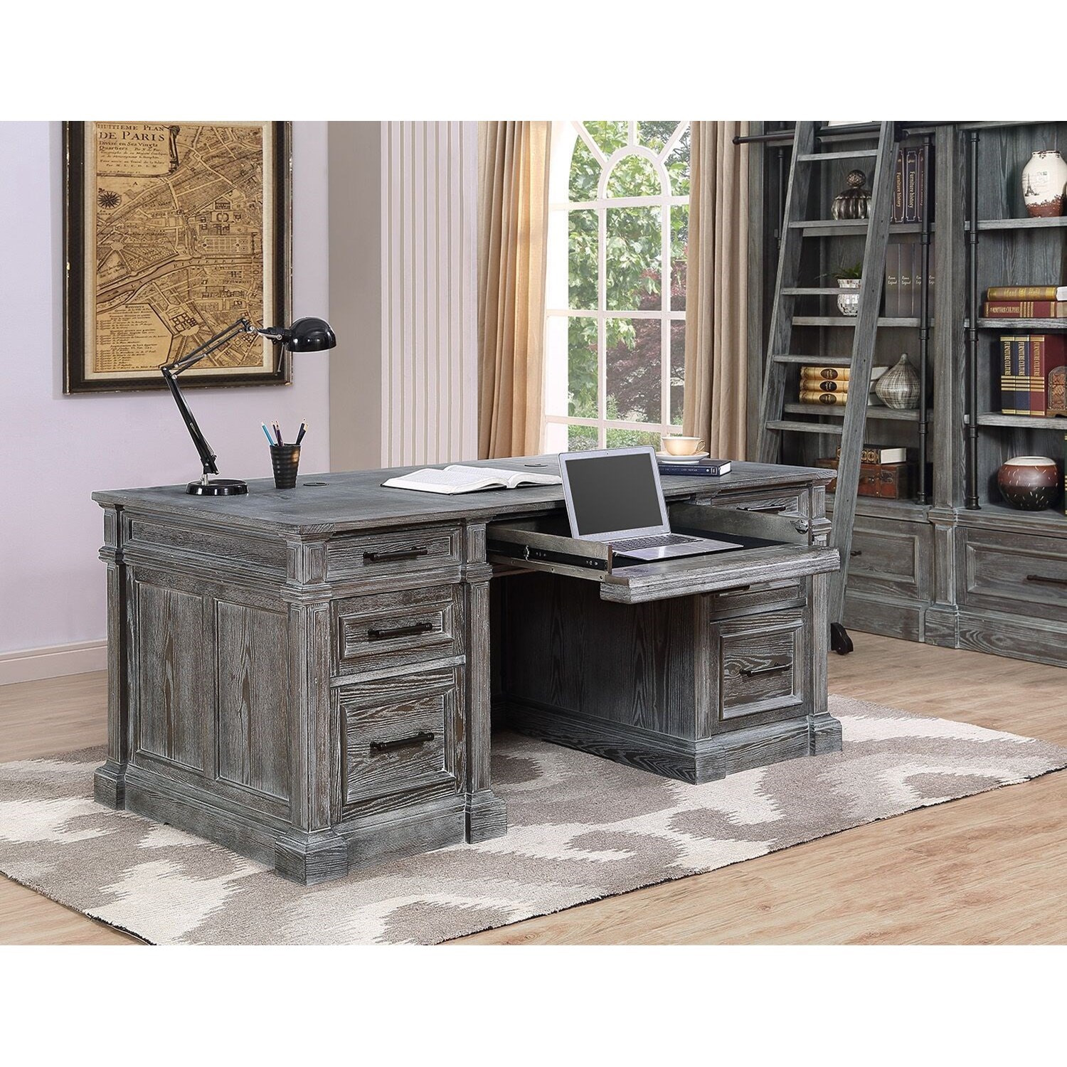 Parker House Gramercy Park GRAM90803 Relaxed Vintage Double Pedestal